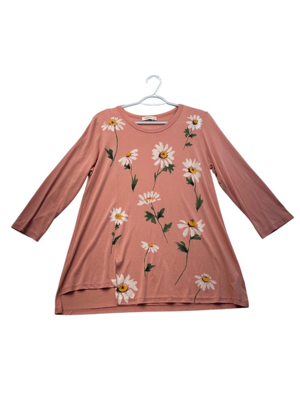 Jess & Jane Daisy Modal Blend Top Womens Size Medium Artsy Flowy Soft Casual